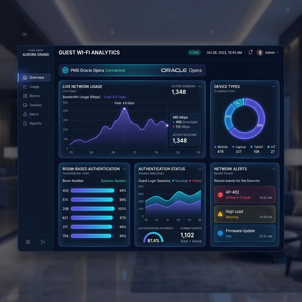 Hotel Wi-Fi analytics dashboard